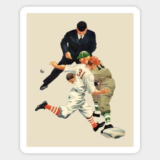 Vintage Sports, Baseball Players with the Runner Safe at Home Plate Magnet